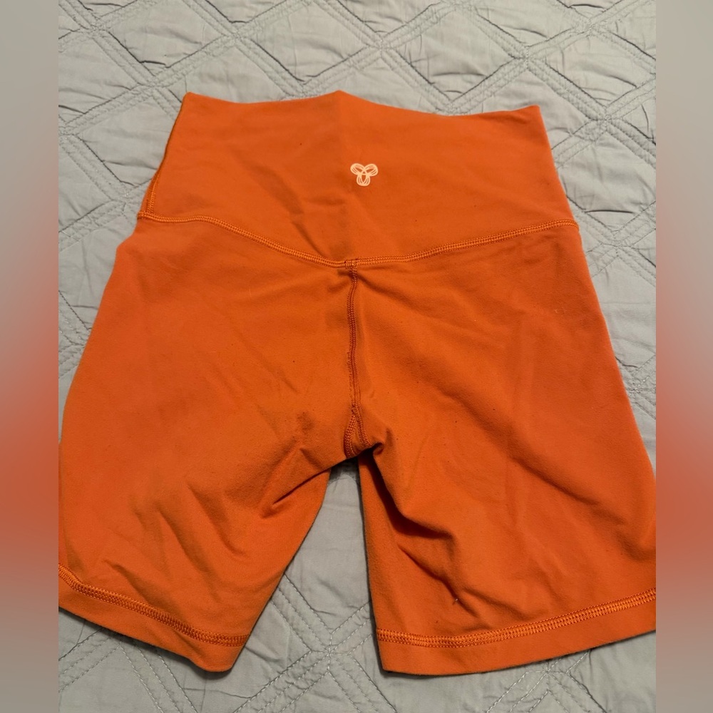 Aritzia Orange High-Waist Bike Shorts